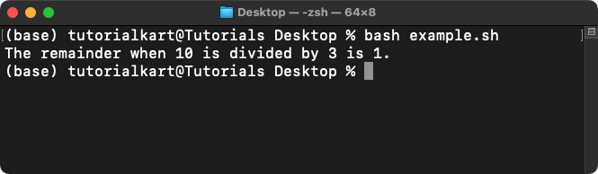 Bash Modulo Using Arithmetic Expansion